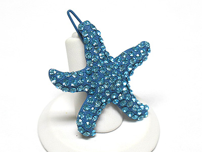 Crystal starfish hair pin