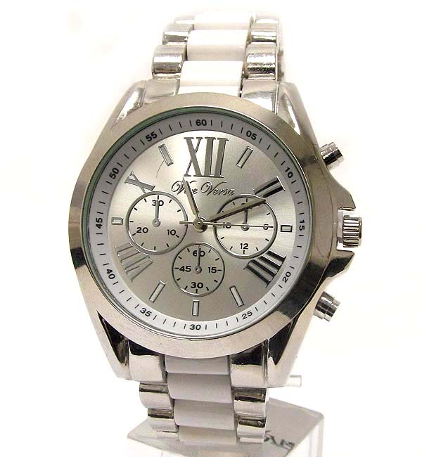 Stainless steel band boy friend watch - michael kors inspired