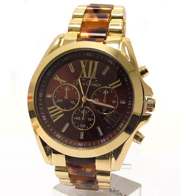 Stainless steel band boy friend watch - michael kors inspired