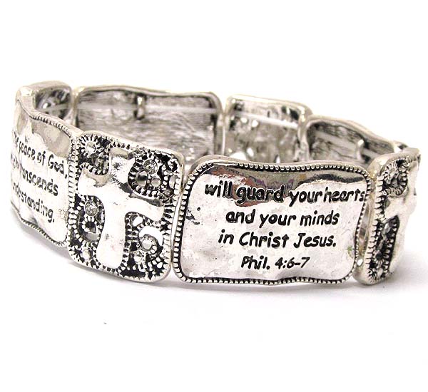 Relidious message bracelet  philippians 4:6-7