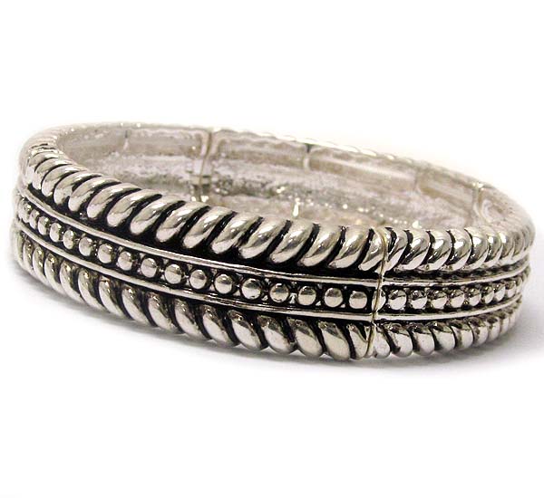 Designer style textured double stretch bracelet