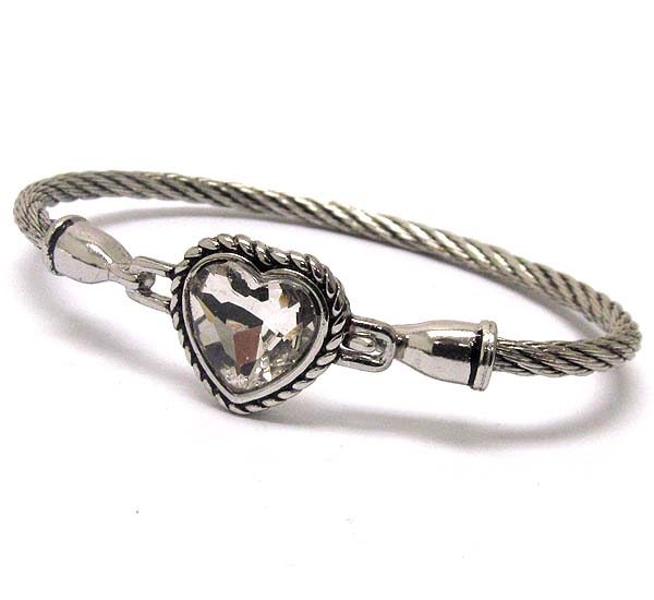 Crystal deco metal wire hook bracelet