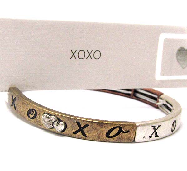 Xoxo message double stretch bracelet - bookmark included