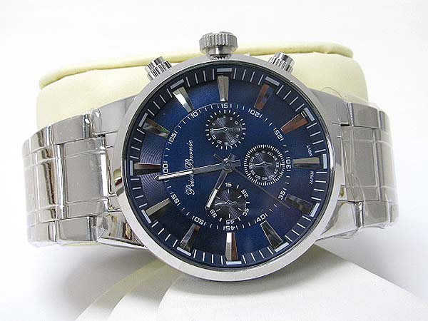 Stainless steel mens metal band watch