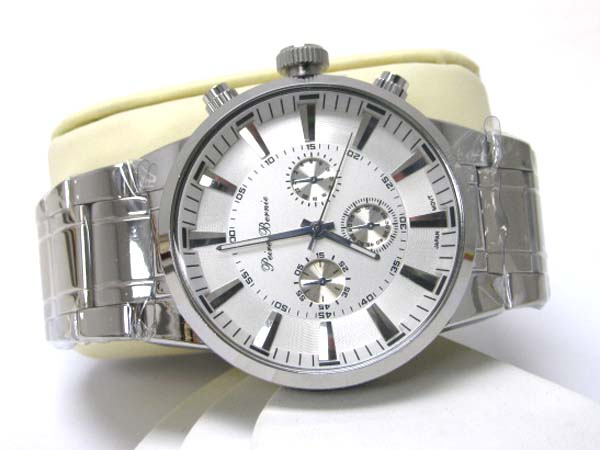 Stainless steel mens metal band watch