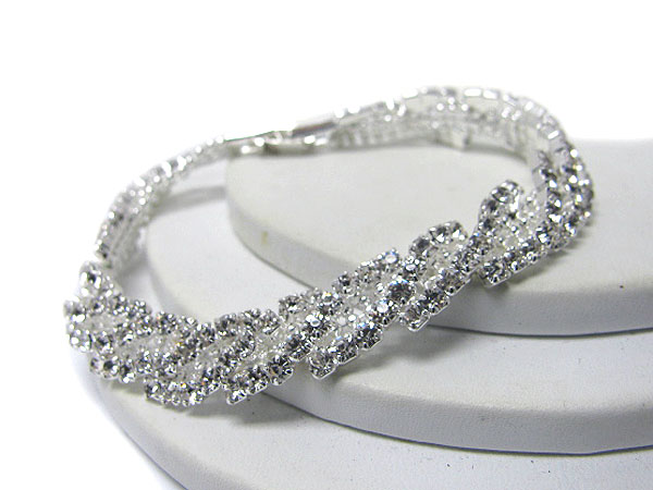 Oblique rhinestone bracelet