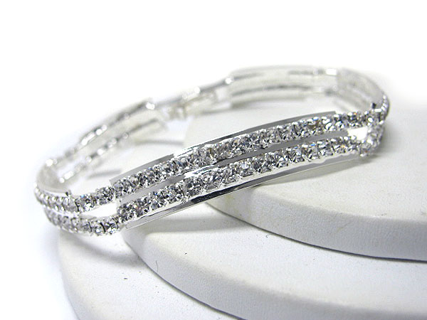 Double rhinestone line bracelet