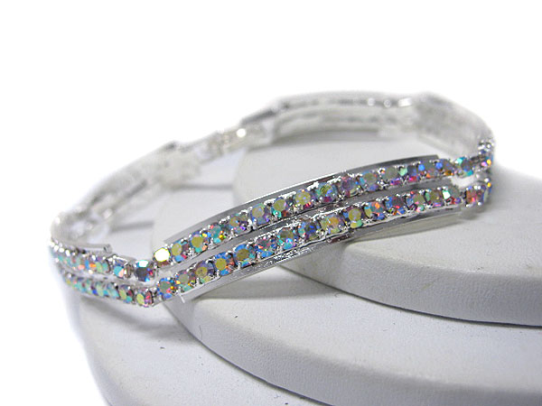 Double rhinestone line bracelet