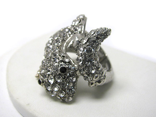 Crystal deco lizard stretch ring