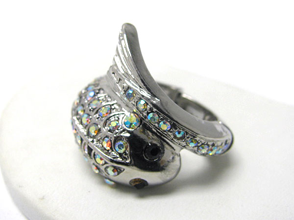 Crystal deco fish stretch ring