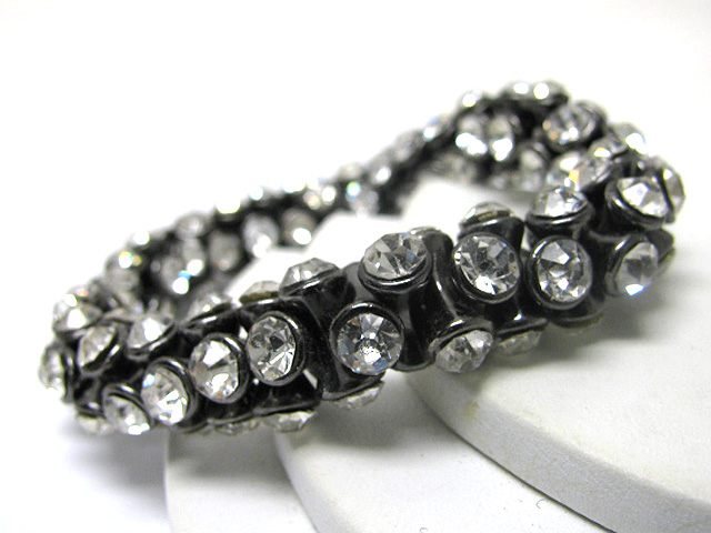 Crystal edge bar link strtch bracelet?