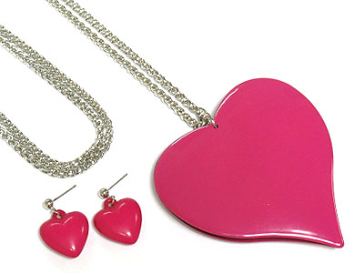 Fashion big size heart necklace set