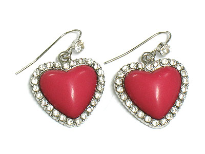 Crystal edge acryl heart earring