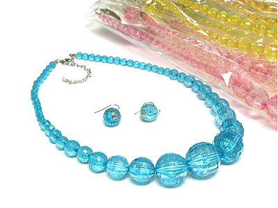 Dozen special acryl clear pastel necklace and earring set mens jewelry