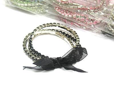 Dozen special 3line acryl stone bracelet with ribbon mens jewelry