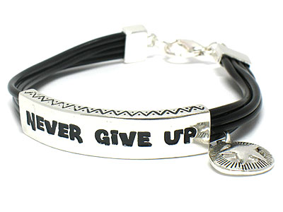 Message multi cord bracelet with star dangle