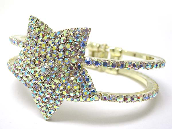 Rhinestone star hinge bangle