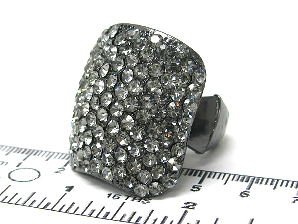 Crystal stud rectangle stretch ring