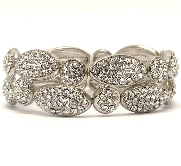 Crstal multi oval pattern stretch bracelet