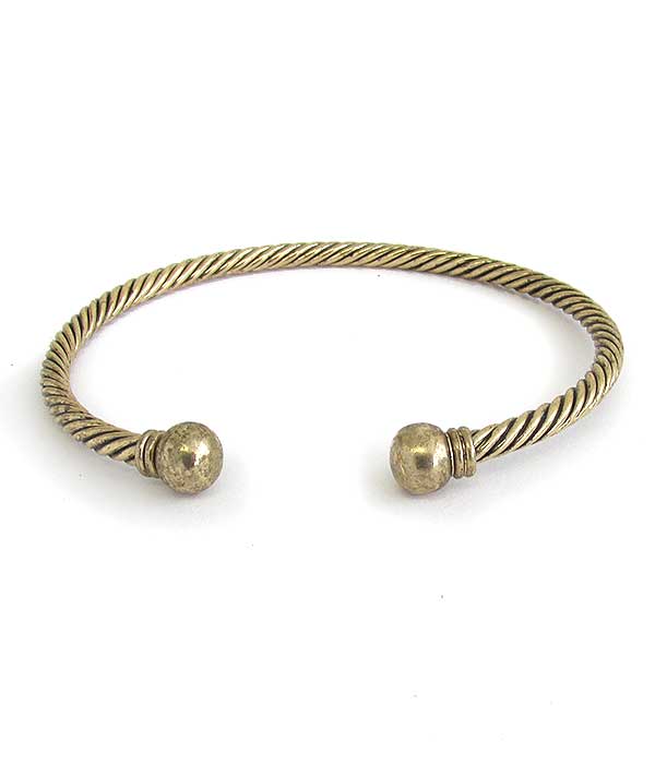 Designer style metal cable bangle bracelet