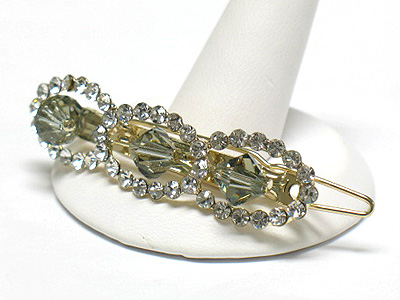 Crystal and facet glass hair pin