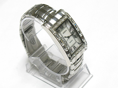 Fine watch style bargette crystal deco metal band watch