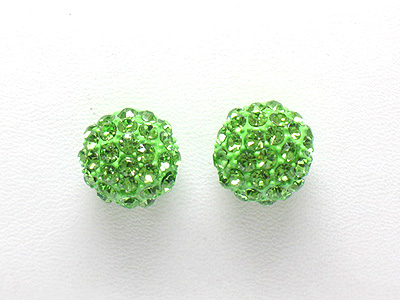 Crystal stud enameled metal ball stud earring