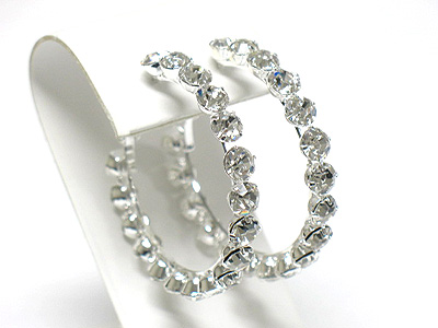 Crystal link hoop earring - hoops