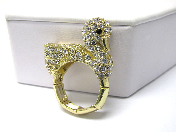 Crystal stud baby duck stretch ring