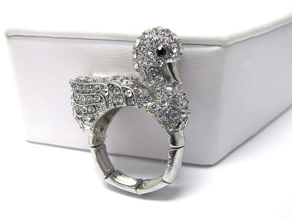 Crystal stud baby duck stretch ring