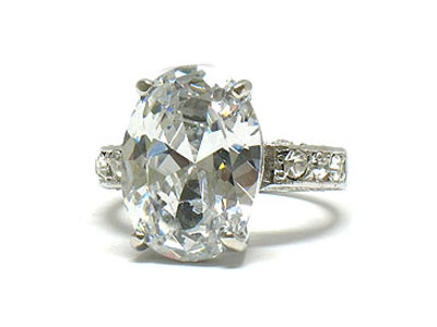 Boutique style large crystal and deco ring