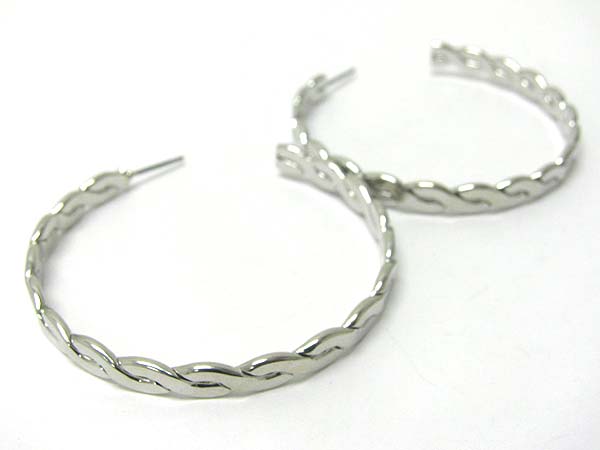 Metal rope hoop earring - hoops