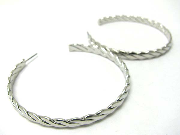 Metal rope hoop earring - hoops