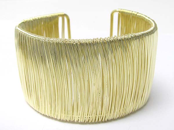 Metal wired cuff bangle