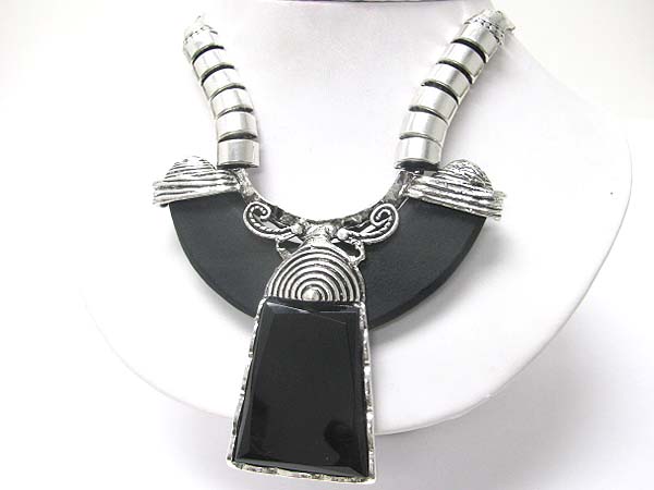 Formica and metal glamorous necklace