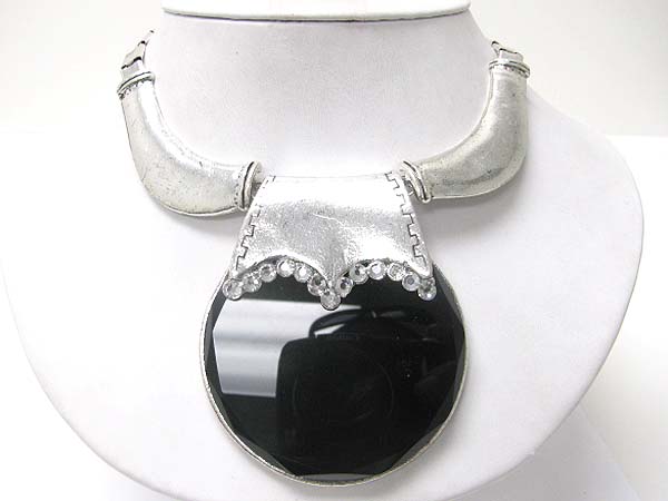 Formica and metal glamorous necklace