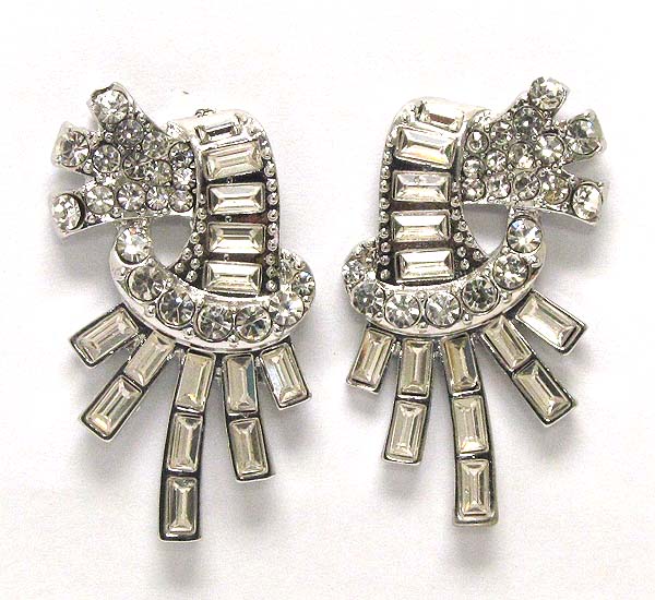 Multi baguette stone deco party earring