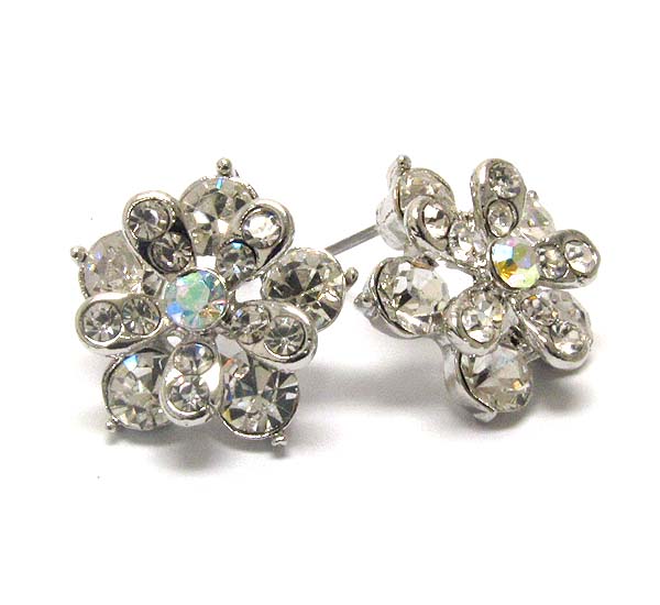 Crystal flower stud earring