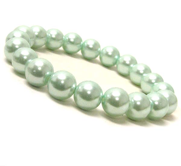 Glass pearl stretch bracelet