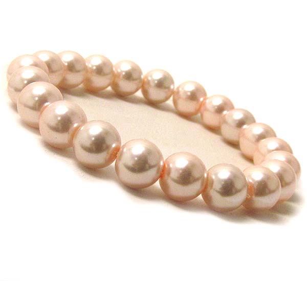 Glass pearl stretch bracelet