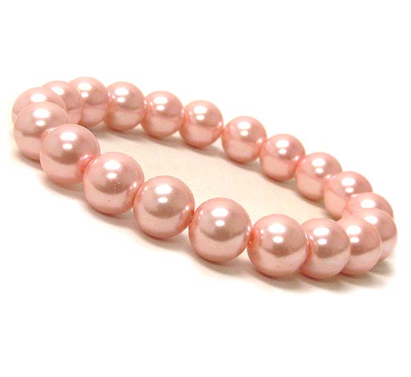 Glass pearl stretch bracelet