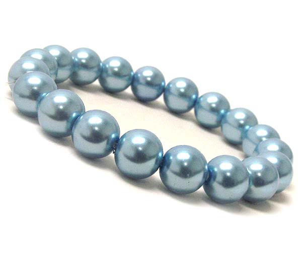 Glass pearl stretch bracelet