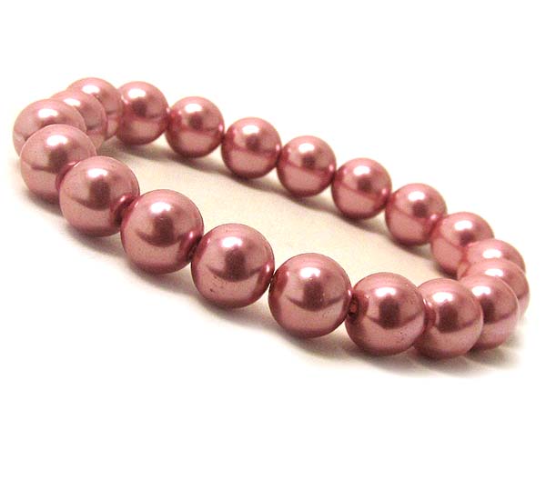 Glass pearl stretch bracelet