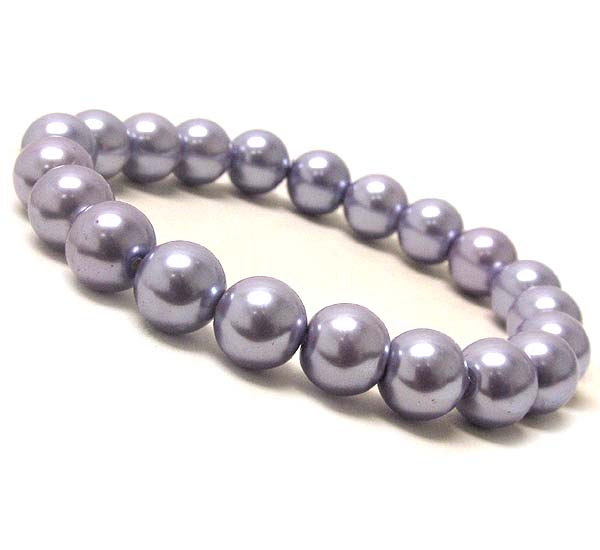 Glass pearl stretch bracelet