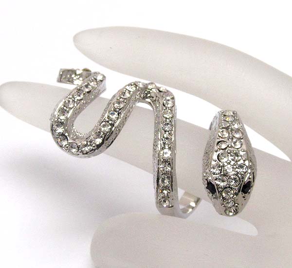 Crystal deco snake ring