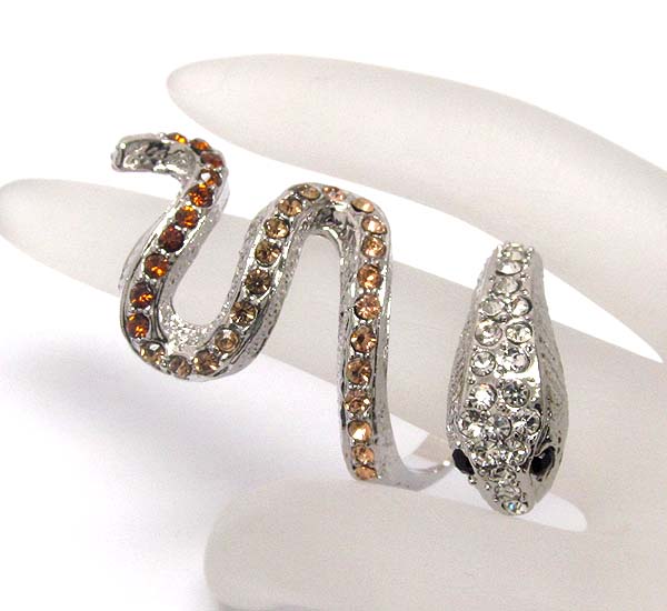 Crystal deco snake ring