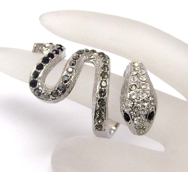 Crystal deco snake ring