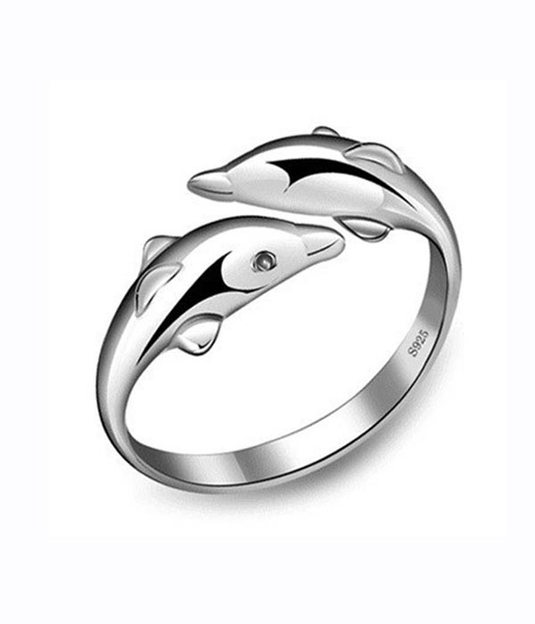 Dolphin metal ring