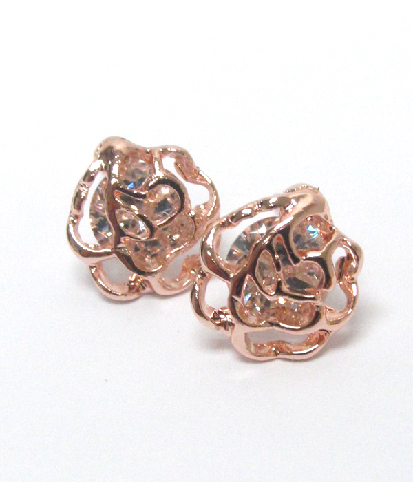 Metalcutout rose stud earrings