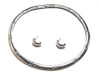 Made in korea whitegold plating  joint choker and earring set